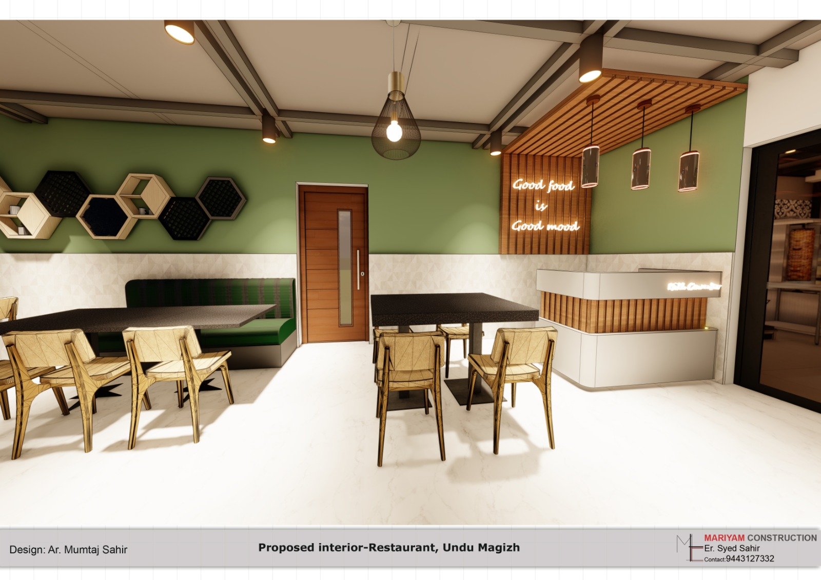 Proposed interior for Undu Magizh restaurant